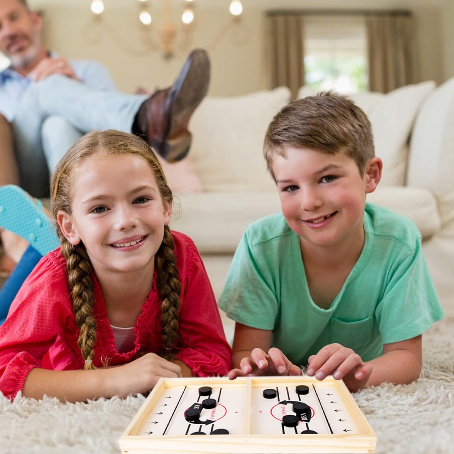 Thumbnail 5 de EACHHAHA Sling Puck Game – jeu de société hockey sur table portable (plateau + palets/pions)