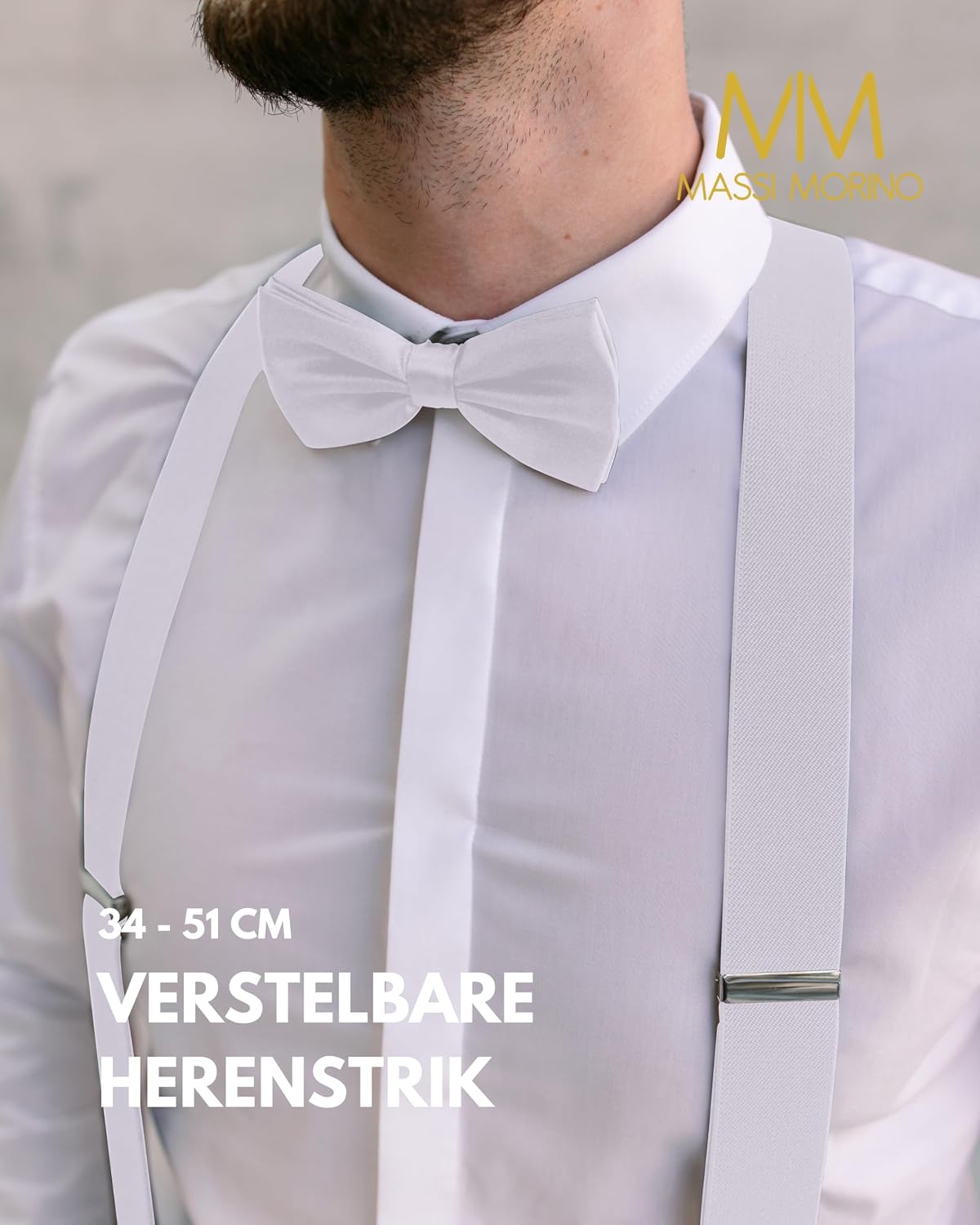 Thumbnail 2 de Massi Morino bretelset met strik, Y-bretels van 3,5 cm en verstelbare lengte