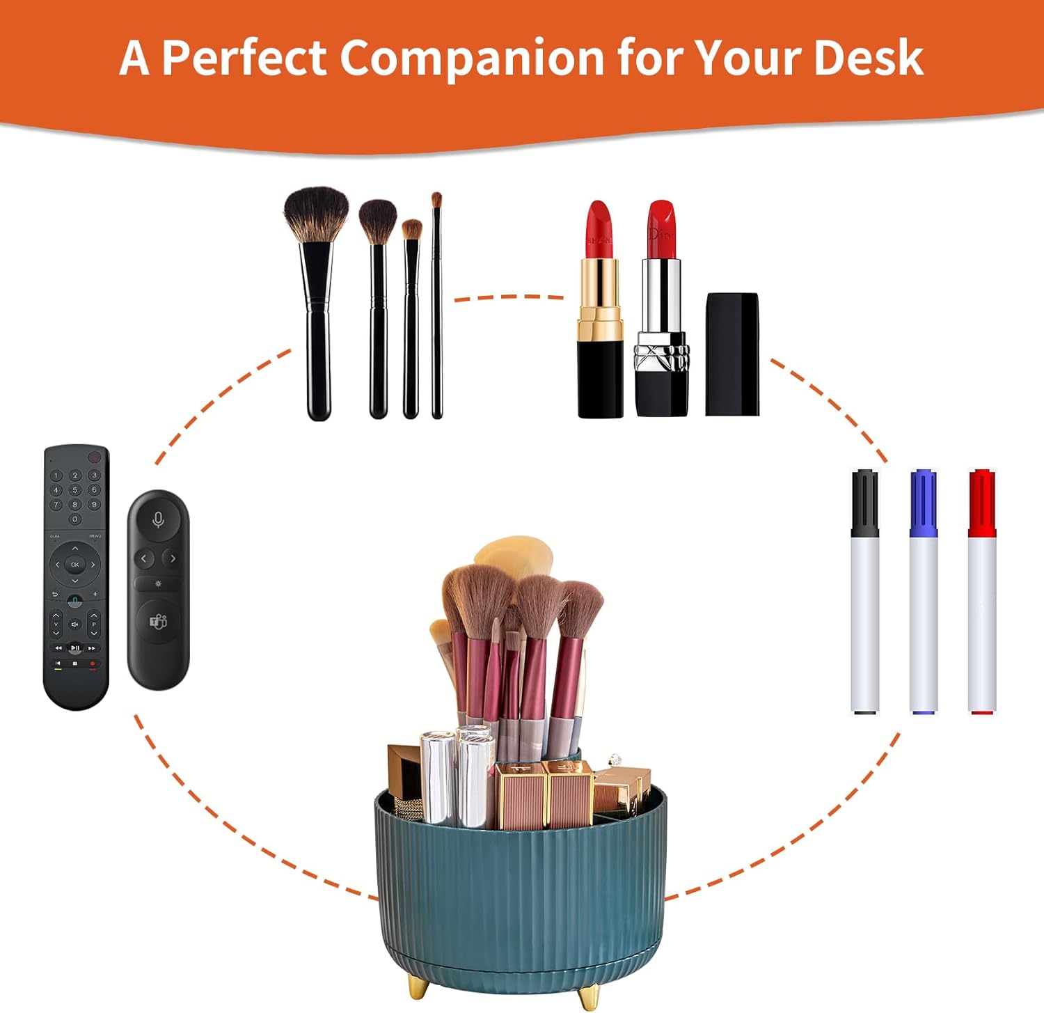Thumbnail 5 de Marbrasse 360° rotating desk organiser with 5 compartments ✏