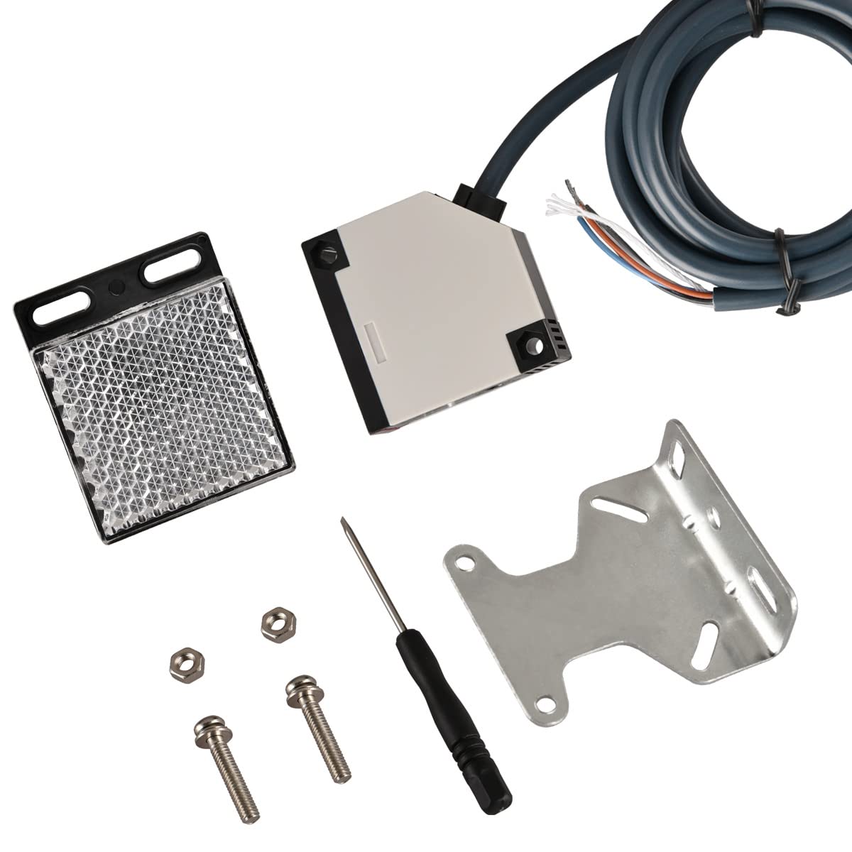 Detalle de Heschen Photoelektrischer Schalter E3JK-R4M2 (DC 12–24 V), Erfassungsabstand 4 m mit Reflektorblende