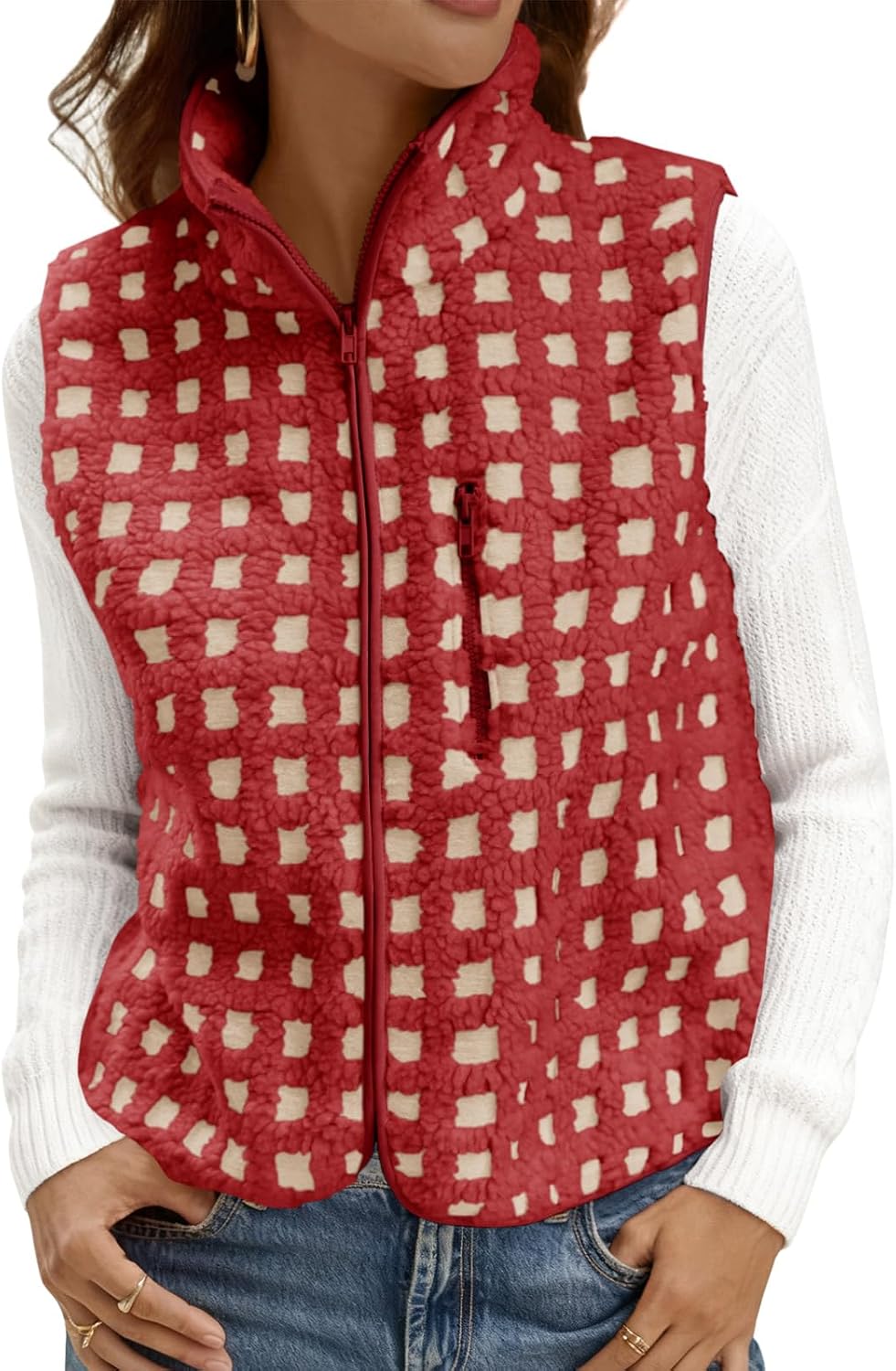 Detalle de Tankaneo Women's Sherpa Fleece Vest