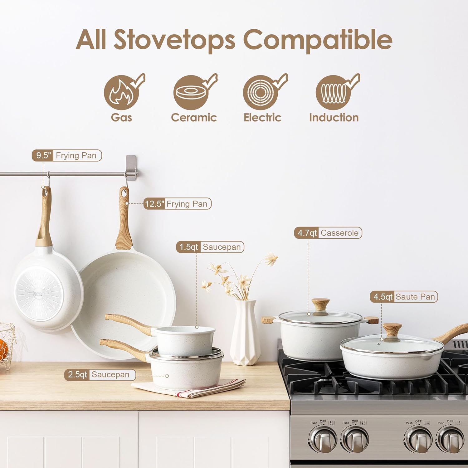 Thumbnail 3 de SENSARTE 16-Piece Nonstick Ceramic Cookware Set Review