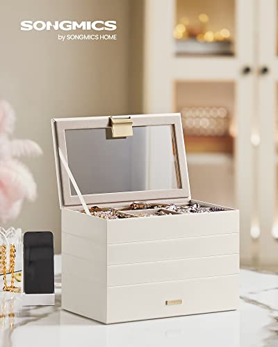 Detalle 2 de SONGMICS Caja Joyero Apilable de 4 Capas con Tapa de Cristal Transparente (Colección GISELLA)
