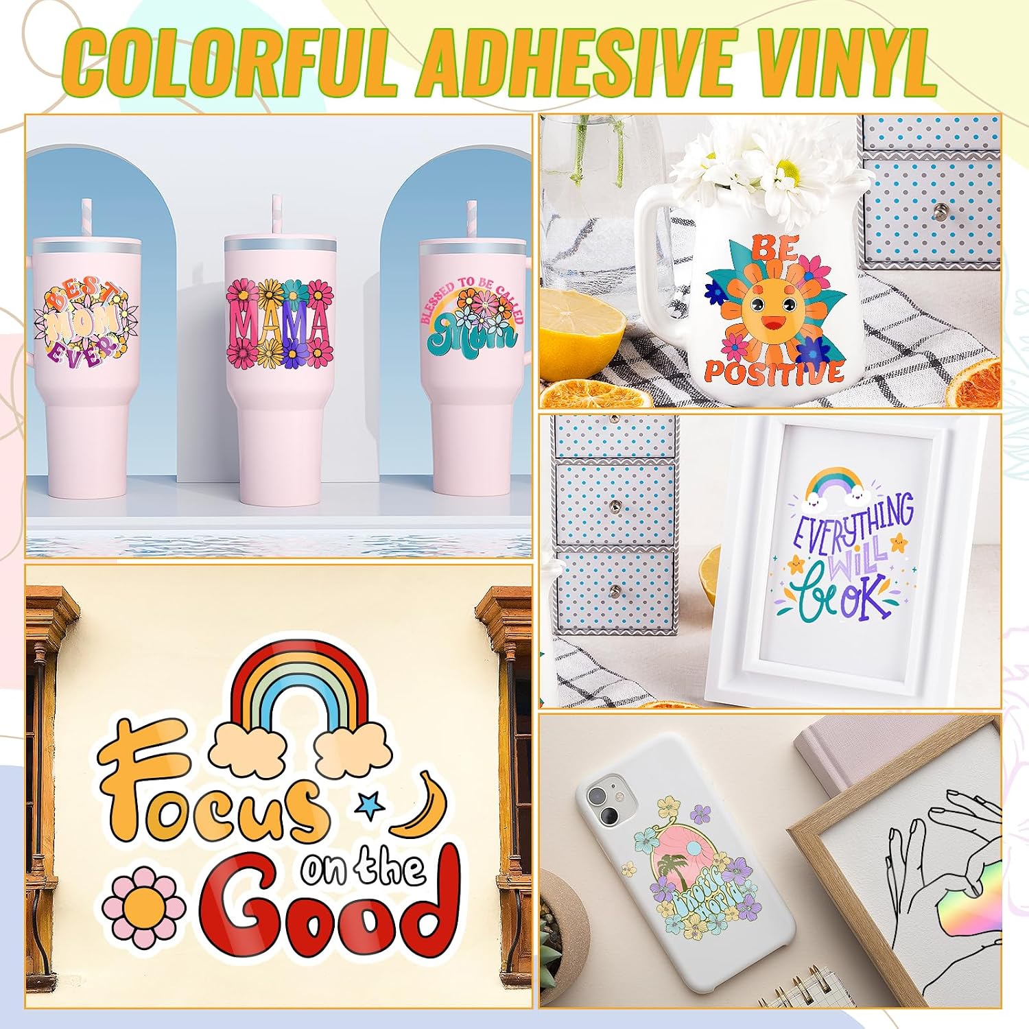 Detalle de VINYL FROG 50 Pack Glossy Permanent Adhesive Vinyl Bundle (12''x12'')