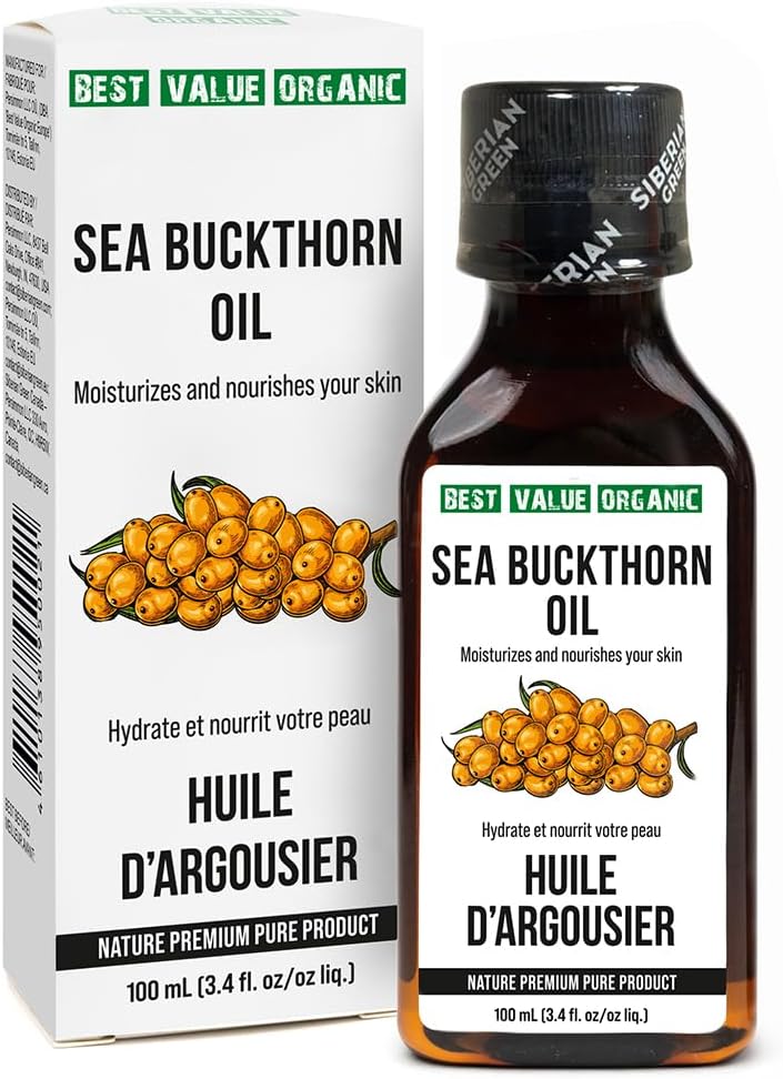 Detalle de Siberian Green Sea Buckthorn Oil, Cold-Pressed, Unrefined, 100 ml