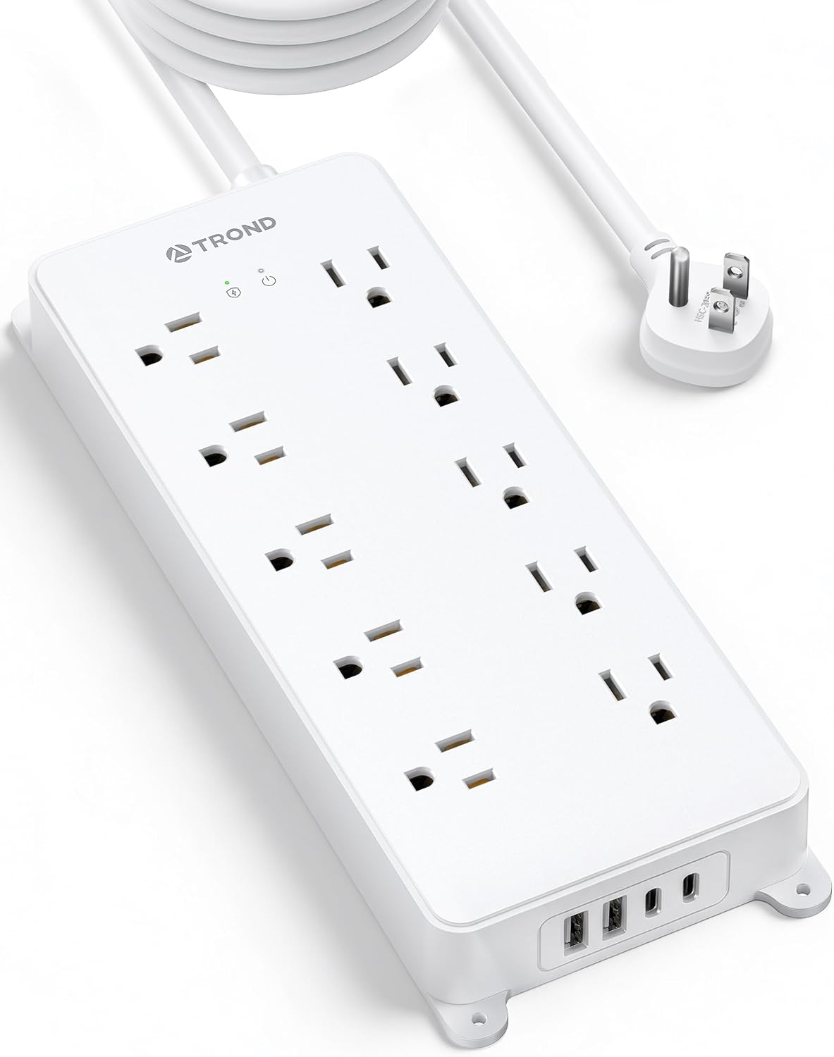 Detalle de TROND Prime VIII Surge Protector Power Bar, 10 Outlets, 4 USB Ports