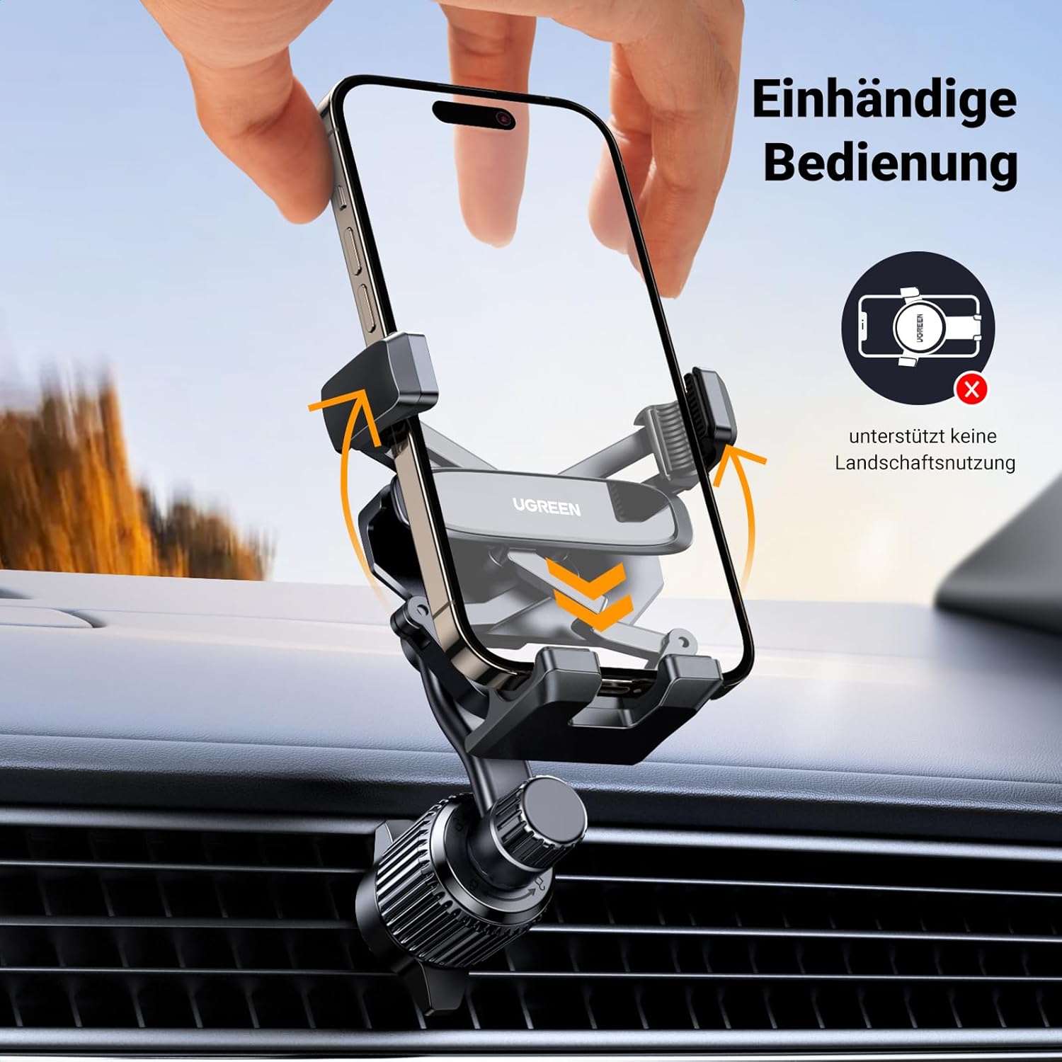 Detalle 2 de UGREEN Auto Handyhalterung 360° 4,7–7,2"