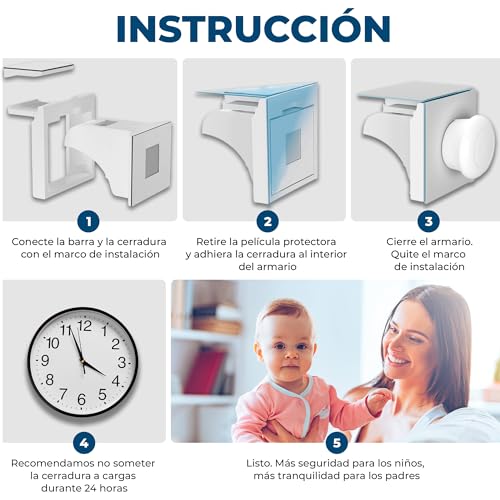 Thumbnail 5 de Hoffenbach Cierre Magnético Invisible para Armarios y Cajones – 12 Seguros para Bebés + 3 Llaves