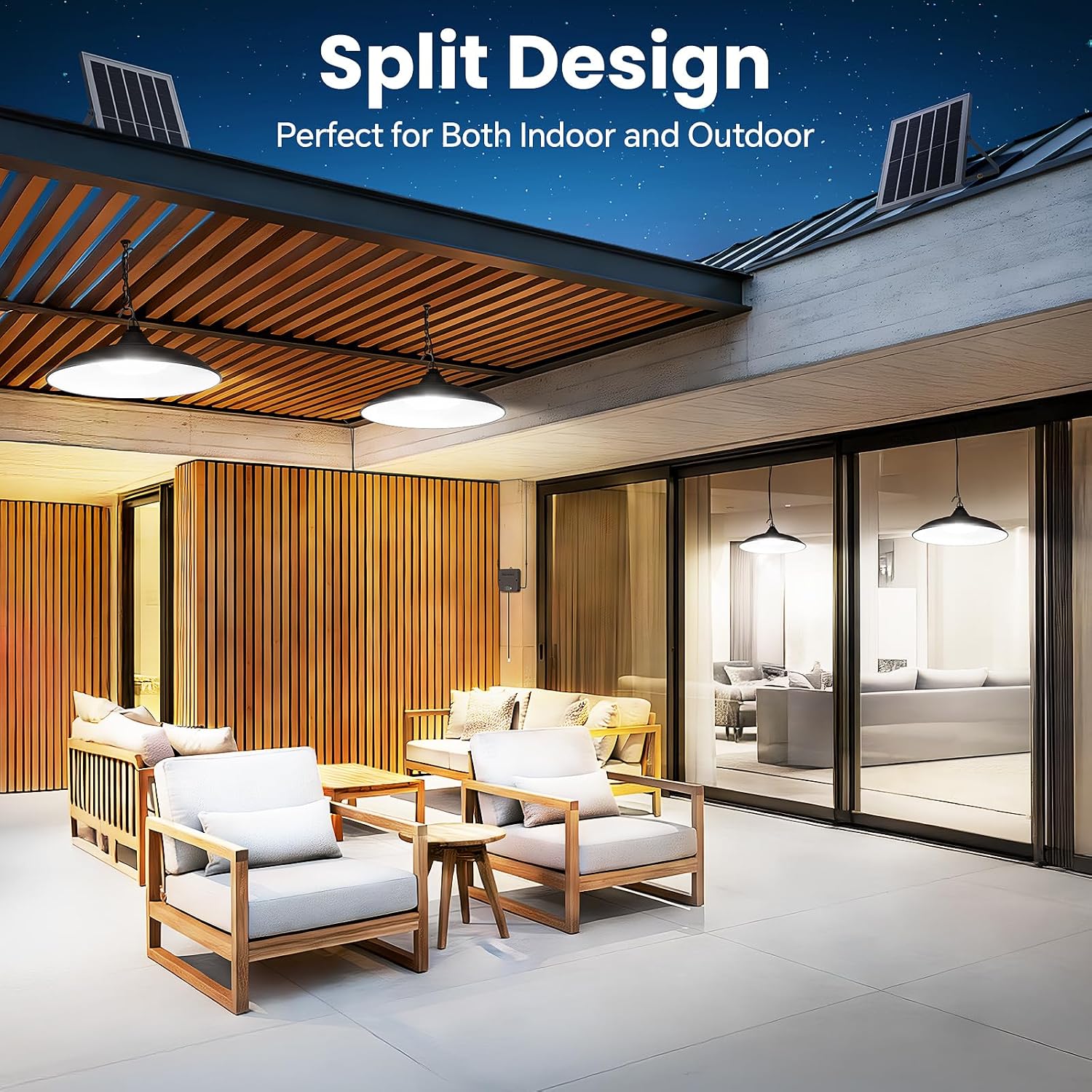 Detalle 2 de APILAB DP050AB2 Solar Shed Light, Dual 2,000-Lumen Pendant, 6500K