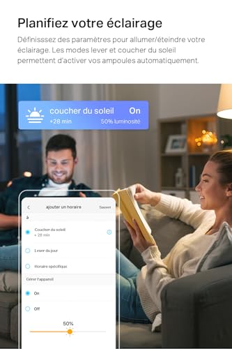Detalle de Tapo Ampoule Connectée Alexa E27, Blanc Lumière du jour LED Dimmable L520E