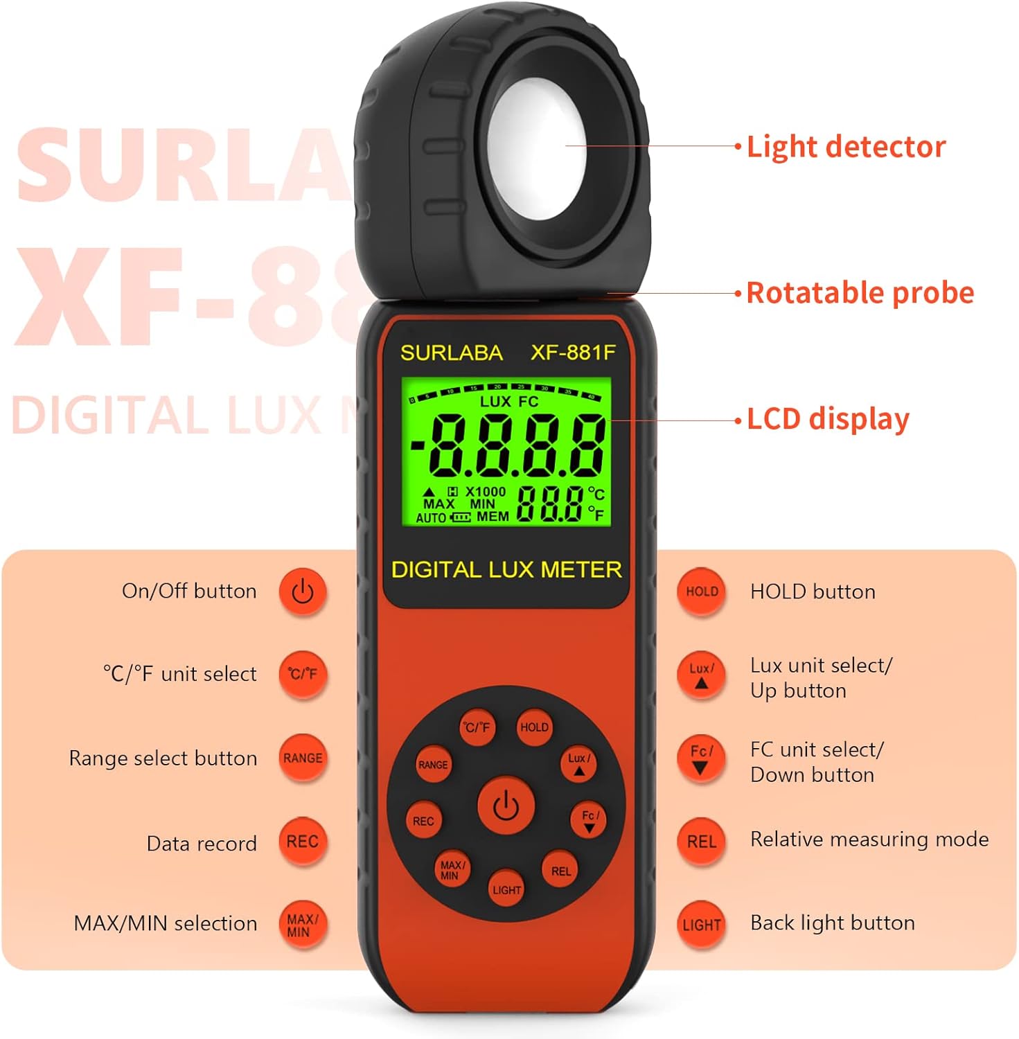 Thumbnail 5 de Digital Light Meter 0.01–400,000 Lux