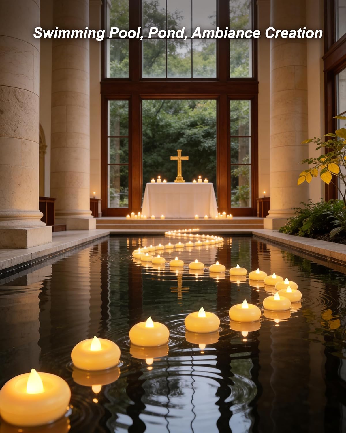 Thumbnail 4 de AMAGIC 2 inch Waterproof Outdoor Floating Candles – 24 Pack