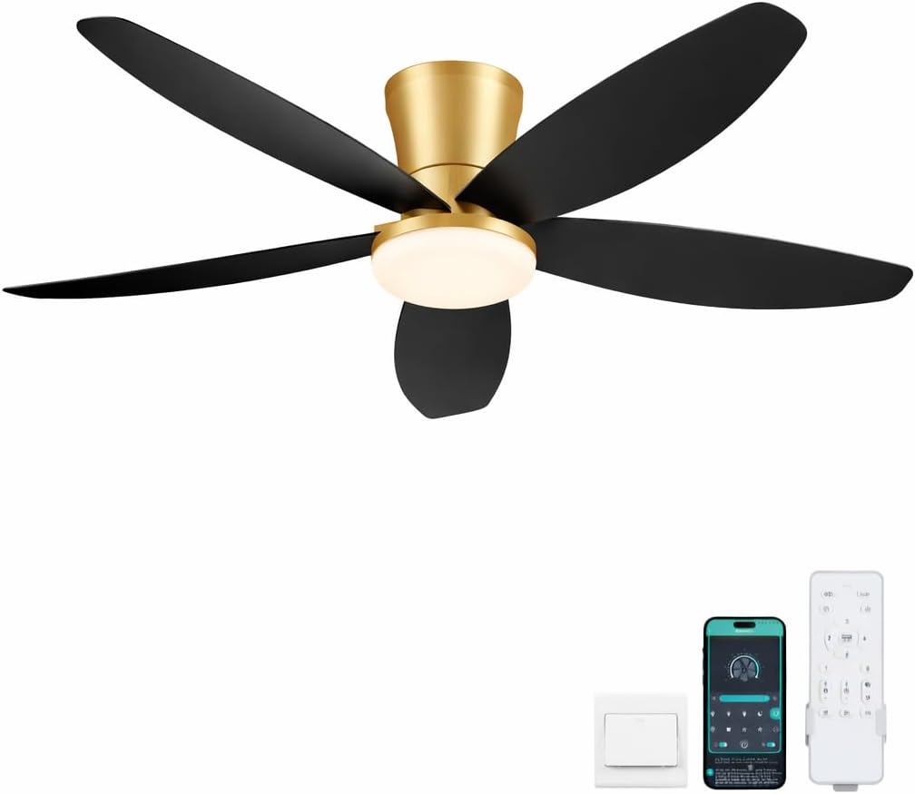 Detalle de Surtime 6666 42-Inch Ceiling Fan with LED Light, Remote and App Control