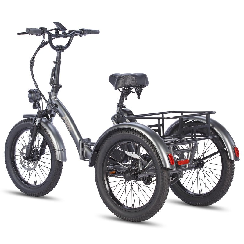 Detalle de Fafrees F20 Mate: triciclo eléctrico 500 W, batería 48V/18.2Ah y autonomía de 110 km en gris