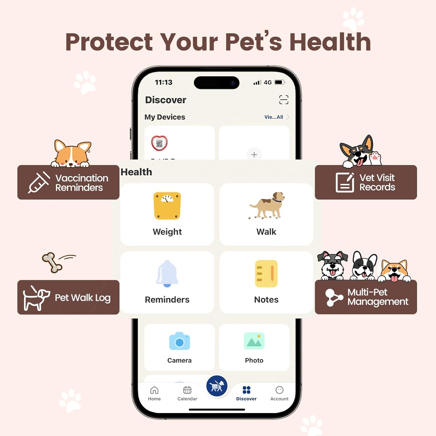 Detalle de QR Code Dog ID Tag UK with NFC: Waterproof Silicone, No Subscription, Red
