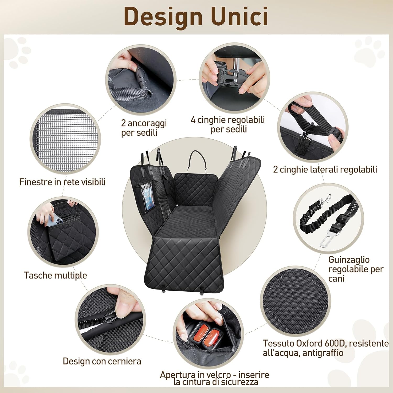 Detalle 2 de Gimars Telo Auto per Cani 157×137 cm
