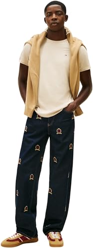 Detalle de Tommy Jeans T‑Shirt da Uomo Tjm XSLIM Jersey Tee Ext DM0DM04411 S/S – Beige XS