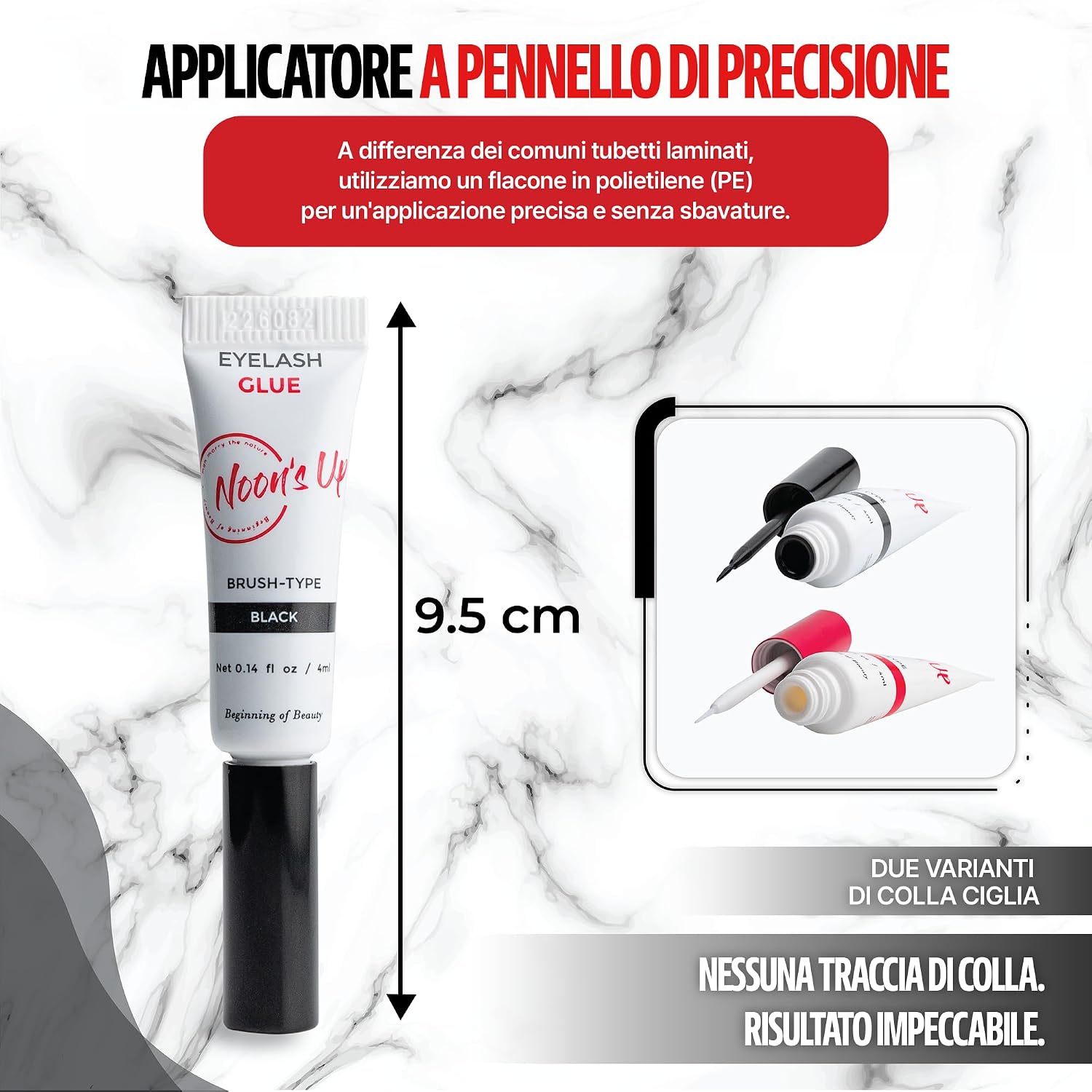 Detalle 2 de NOON'S UP Colla per Ciglia Finte senza Formaldeide 4ml Nero