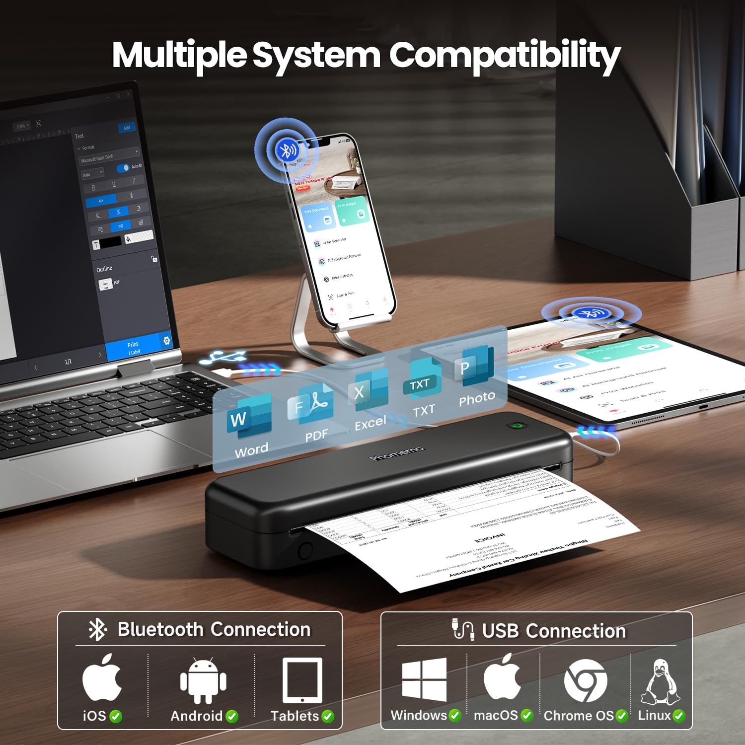Detalle 2 de Phomemo M834 Portable Printer 300dpi