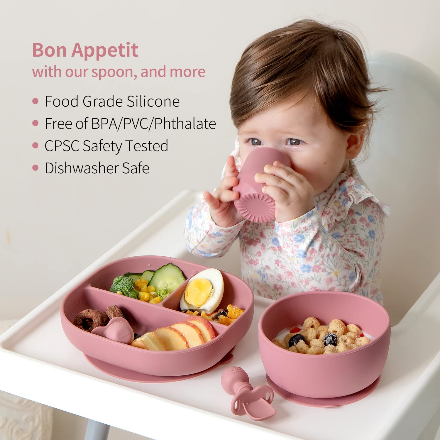 Detalle de SAMiGO Silicone Baby Spoons Self Feeding 6+ Months – 3-Pack