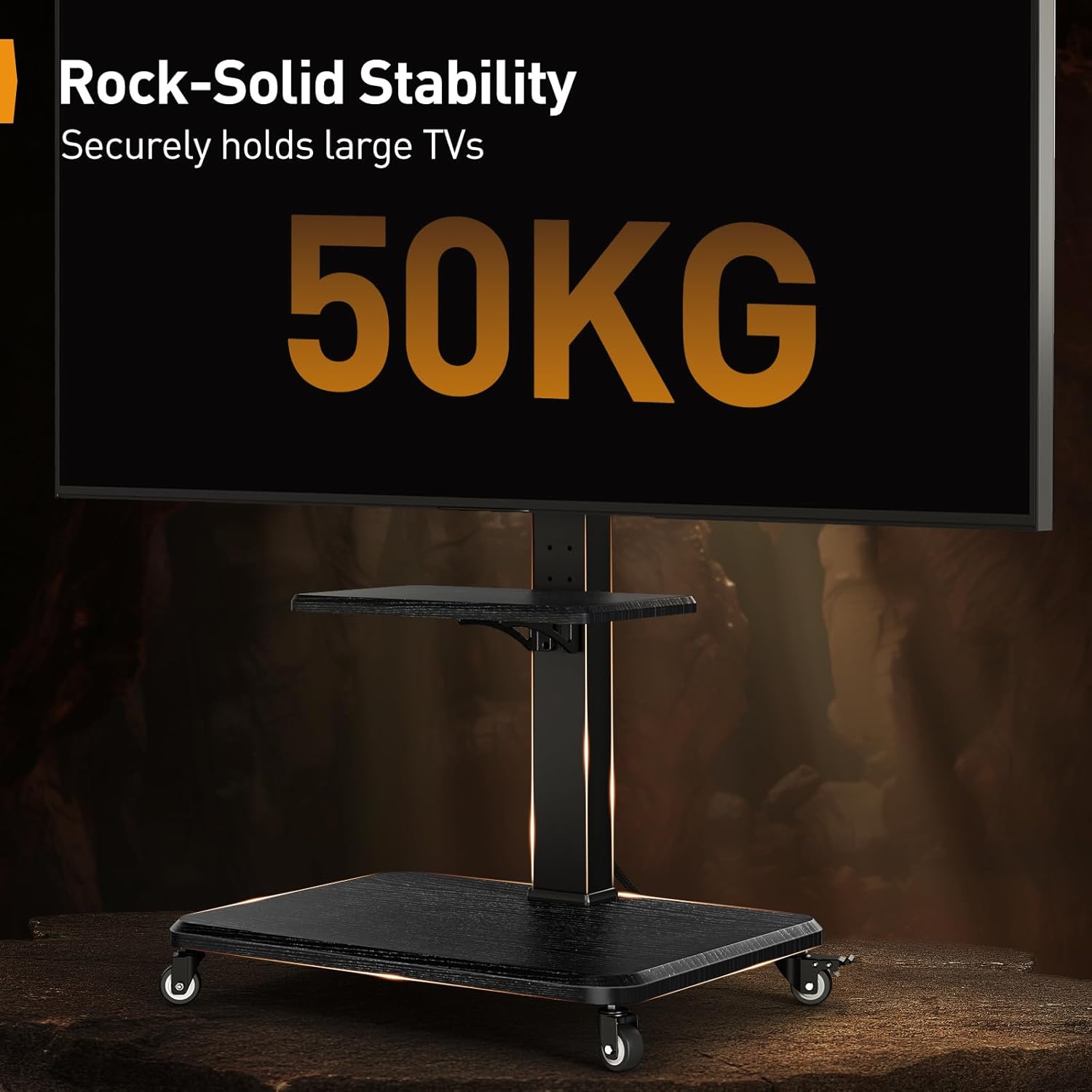 Thumbnail 2 de Perlegear PGTVMC27 mobile TV stand for 32–75"