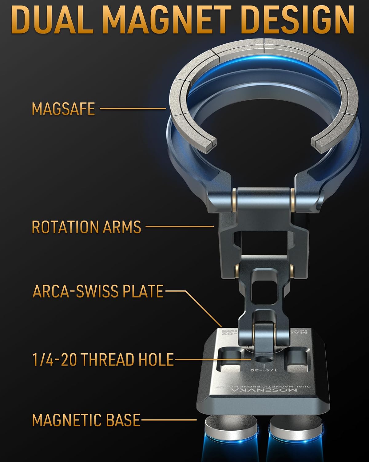 Thumbnail 1 de MOSENVKA Dual Magnetic Phone Holder