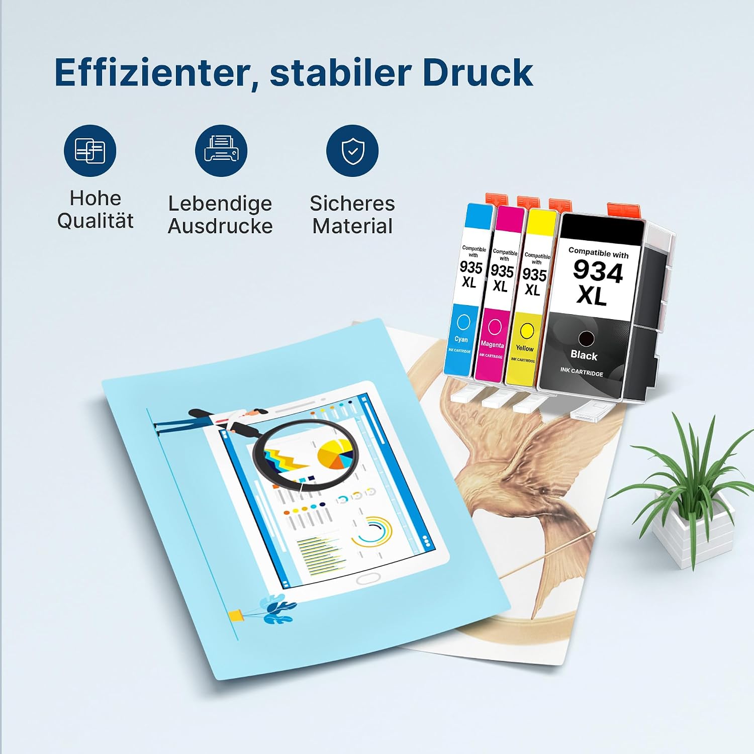 Detalle 1 de Washope 934XL/935XL Multipack kompatible für HP Officejet Pro 6230 (4er-Set)