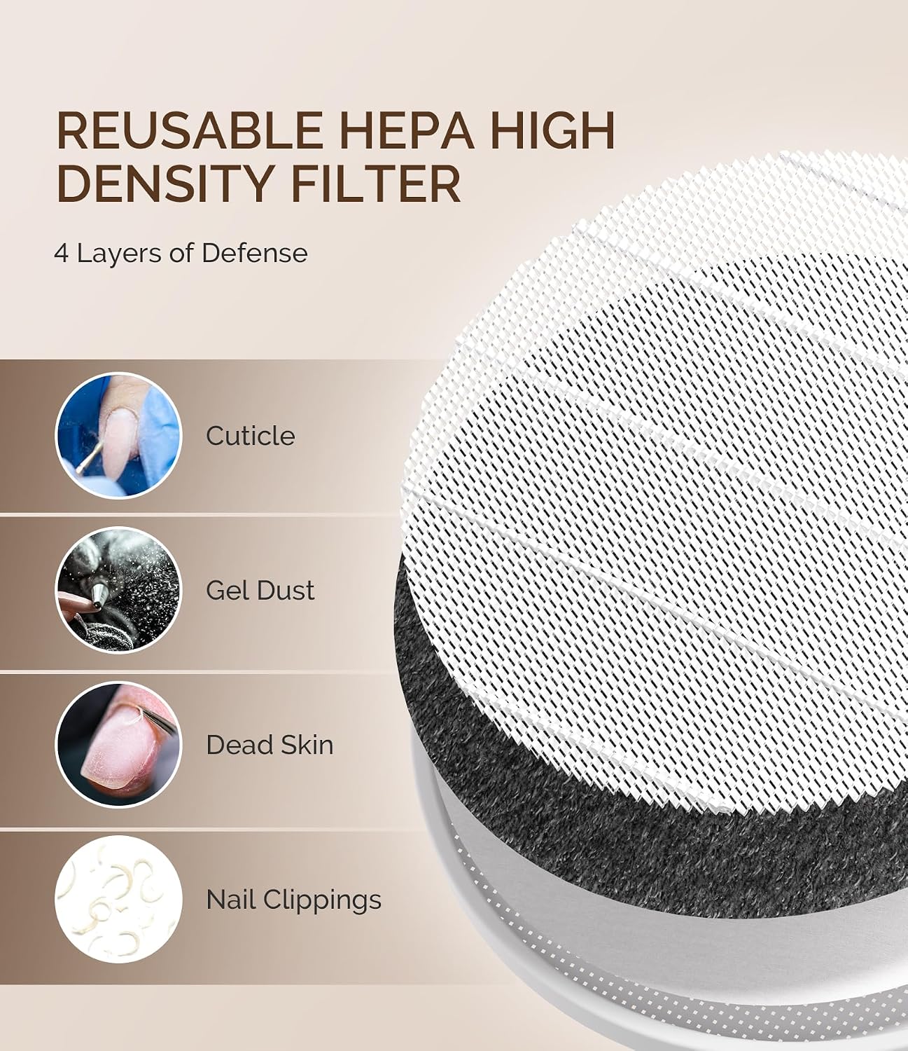 Detalle 1 de MelodySusie Nail Dust Collector 3 suction