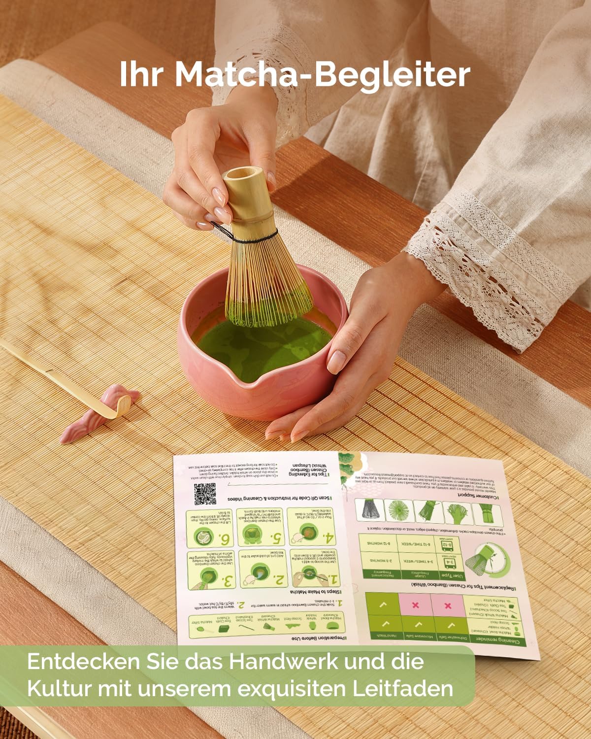 Thumbnail 3 de Maestri House Matcha Besen Set Geschenkset 7-teilig (inkl. Schale, Chasen & Halter) in Rosa