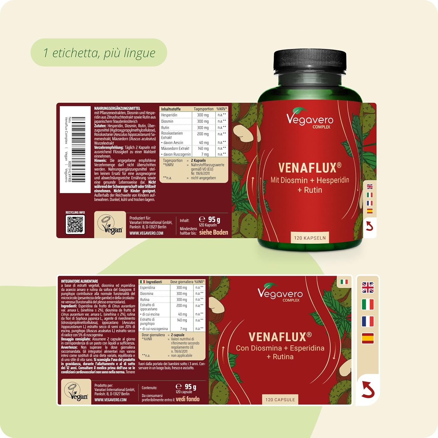 Thumbnail 5 de Vegavero Diosmina + Esperidina Alto Dosaggio (120 capsule) 100% Naturale, vegan