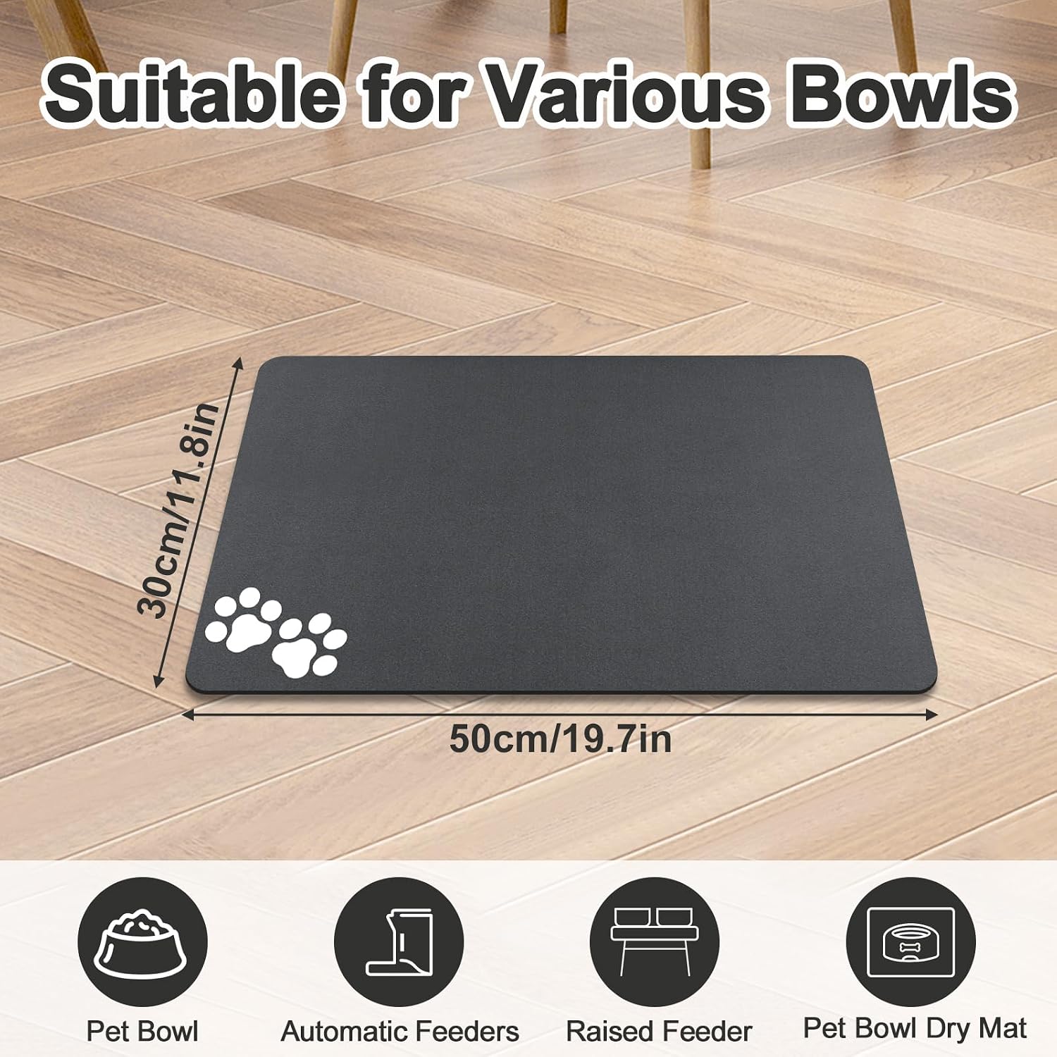 Thumbnail 6 de Mavicen Dog Food Mat 30 x 50 cm: Super Absorbent, Anti-Slip & Easy to Clean