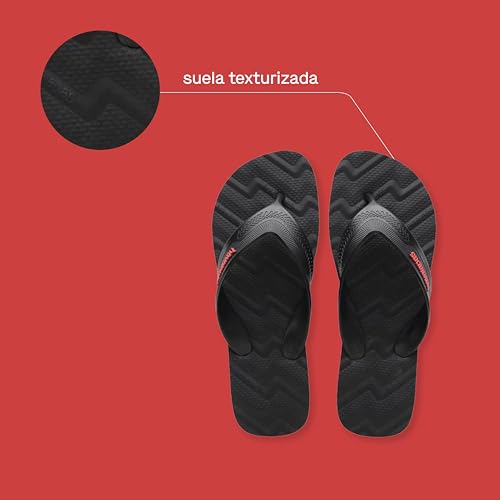 Detalle de Havaianas Track Waves para hombre: chanclas con suela anatómica y agarre para el día a día