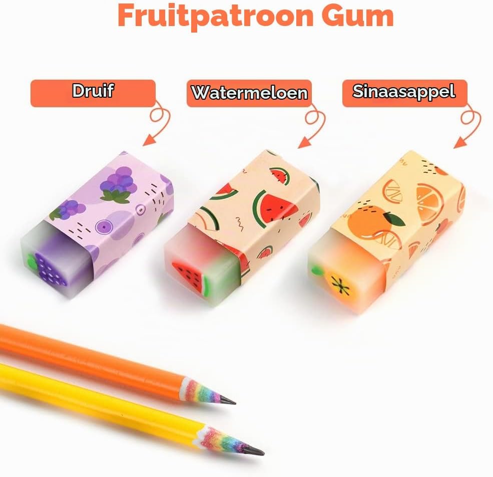 Thumbnail 2 de Vicloon Fruta Borrador gumset met fruitgeur, 6 stuks van PVC
