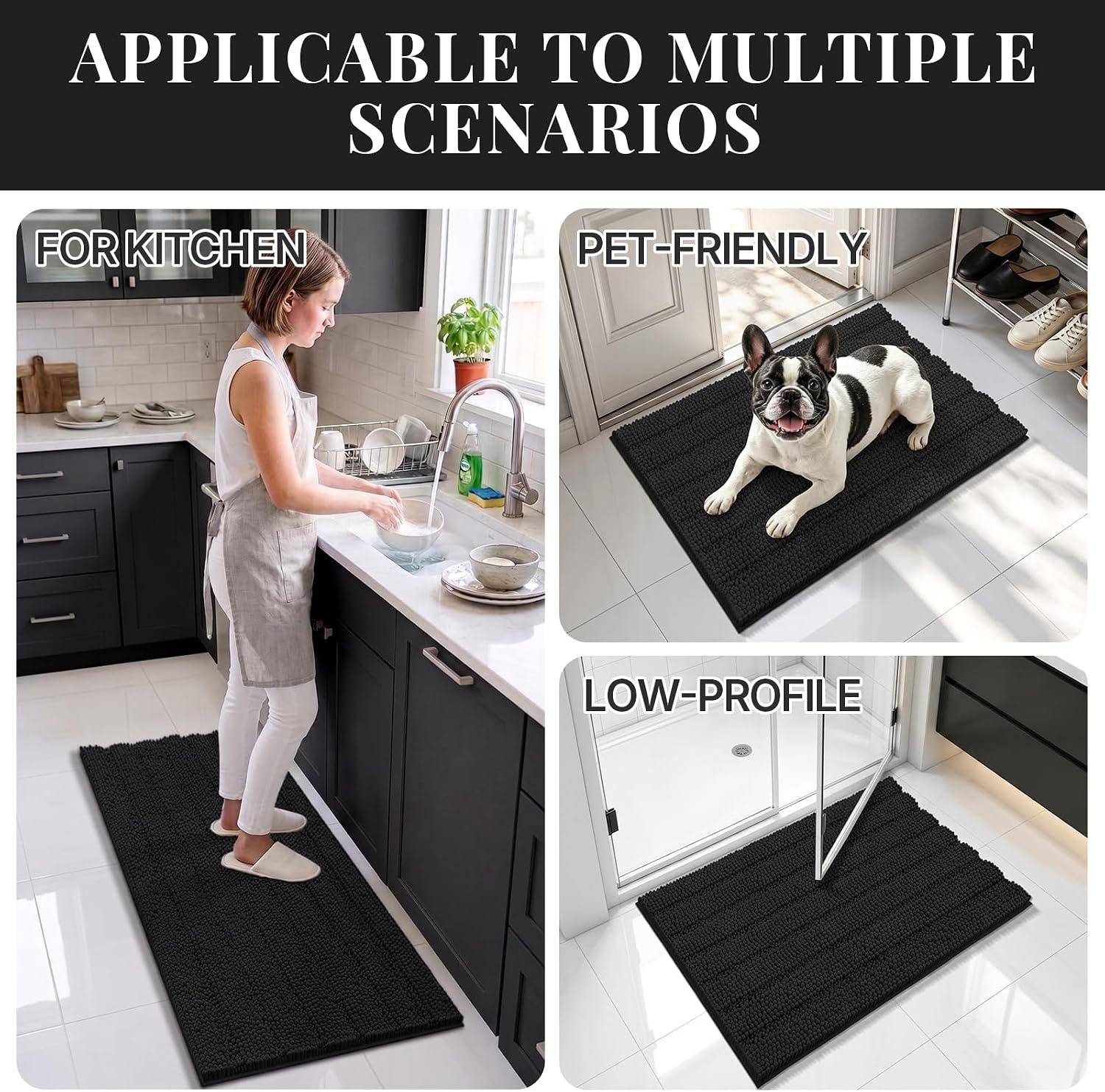 Thumbnail 6 de Bcoimo Chenille Bath Runner Rug 70x24