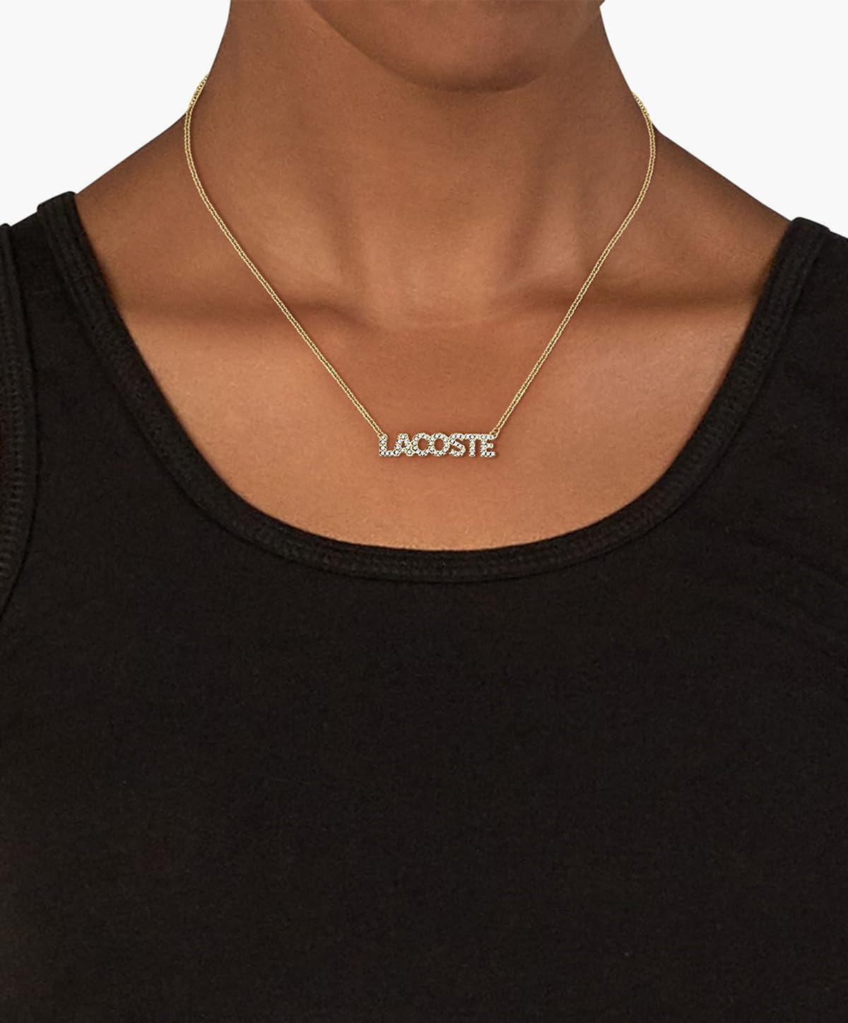 Thumbnail 2 de Lacoste Collana con Pendente da Donna Collezione SCRIPT in Oro Giallo con Cristalli – 2040061
