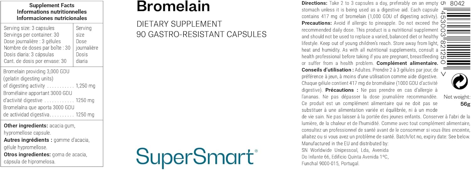 Thumbnail 1 de Supersmart Bromelain – entzündungshemmendes Enzym aus Ananas, vegan in DrCaps-Kapseln