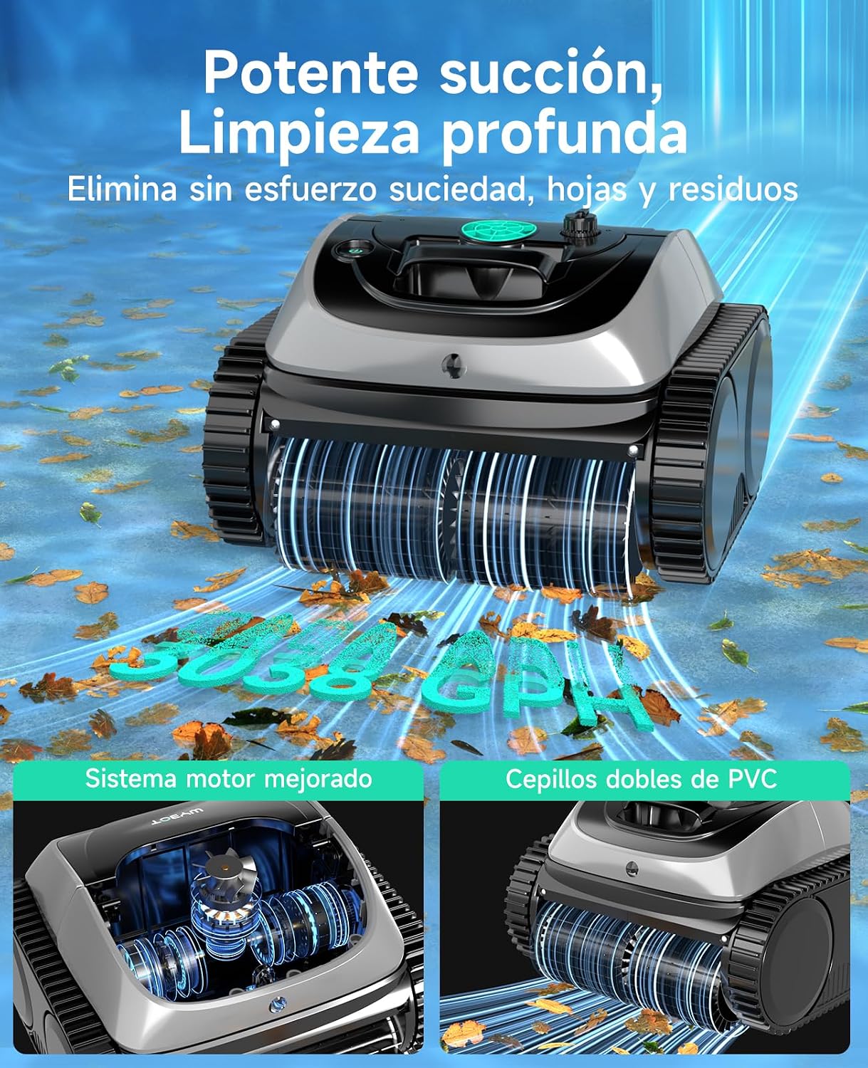 Detalle 2 de WYBOT C1 Robot Limpiafondos Piscina 🏊♂️ Limpieza Automática y Rápida