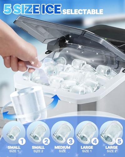 Detalle 2 de Evolpor Ice Maker Machine Countertop: Fast, Flexible Ice for Home and On the Go