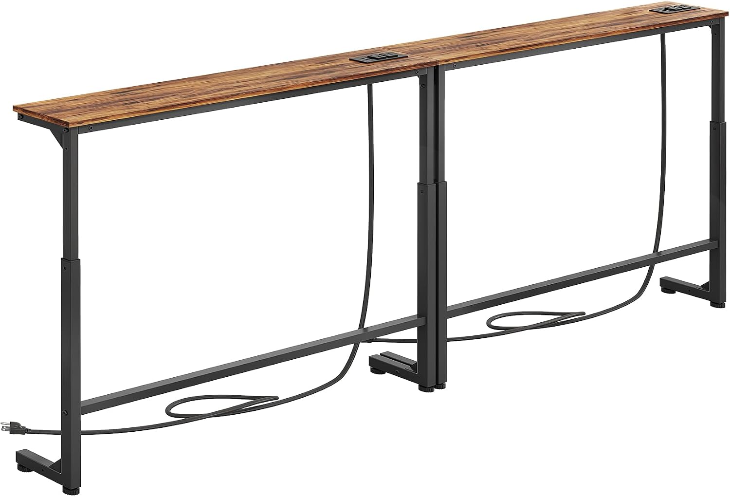 Detalle de Kitstorack ZXGZ-303 2-Pack Narrow Console Tables with Adjustable Height and Outlets