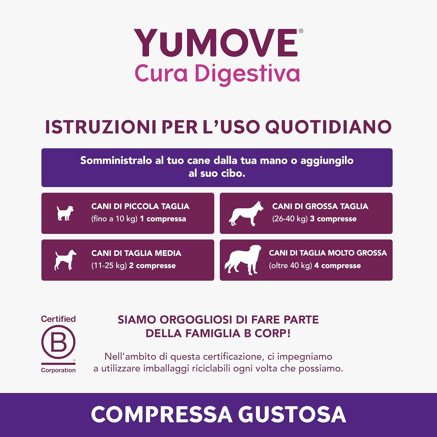 Detalle de YuMOVE Fermenti Lattici Cane & Probiotici – 120 compresse con 200 Mio CFU