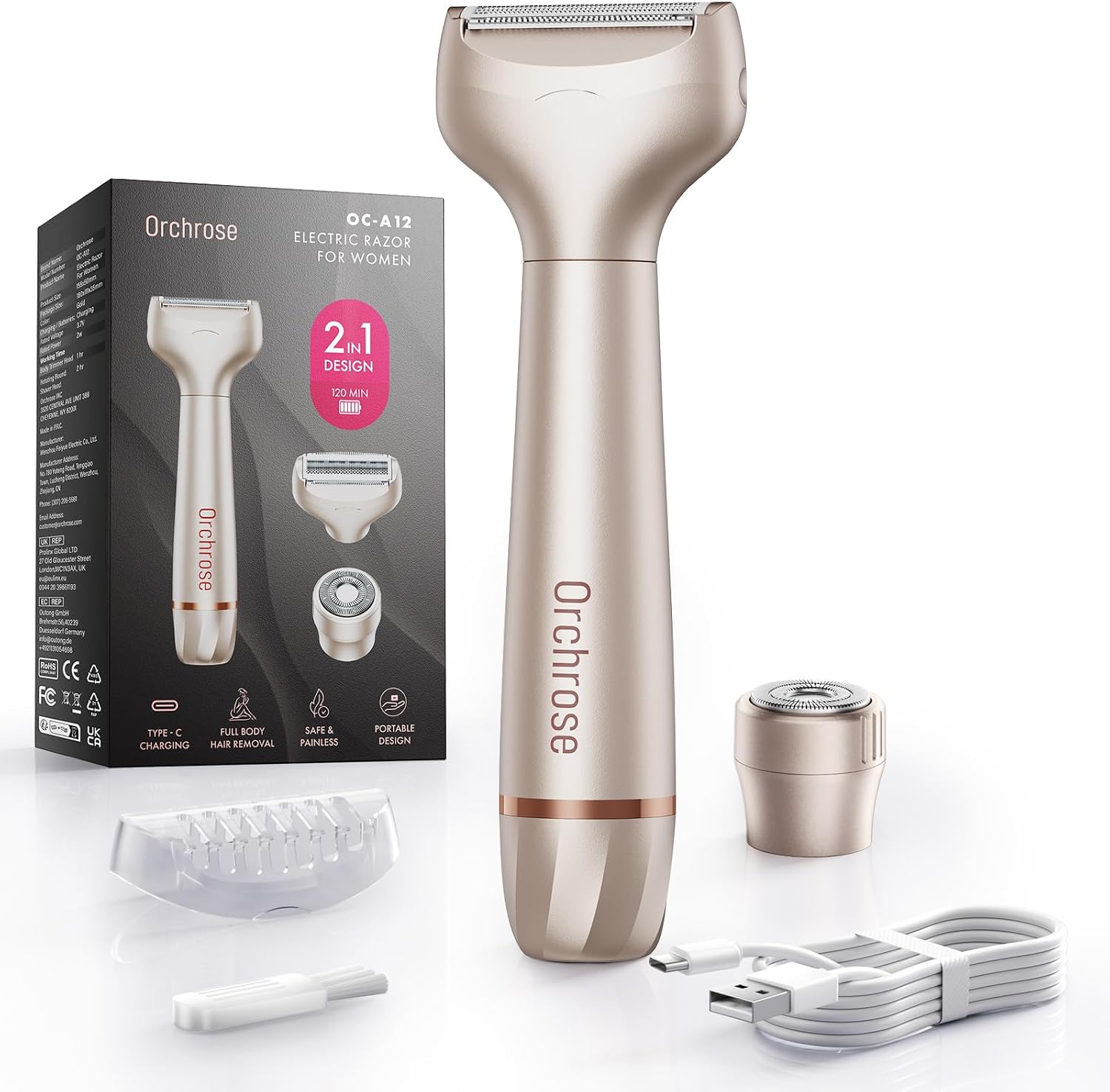 Detalle de Orchrose Electric Razor, Champagne Gold