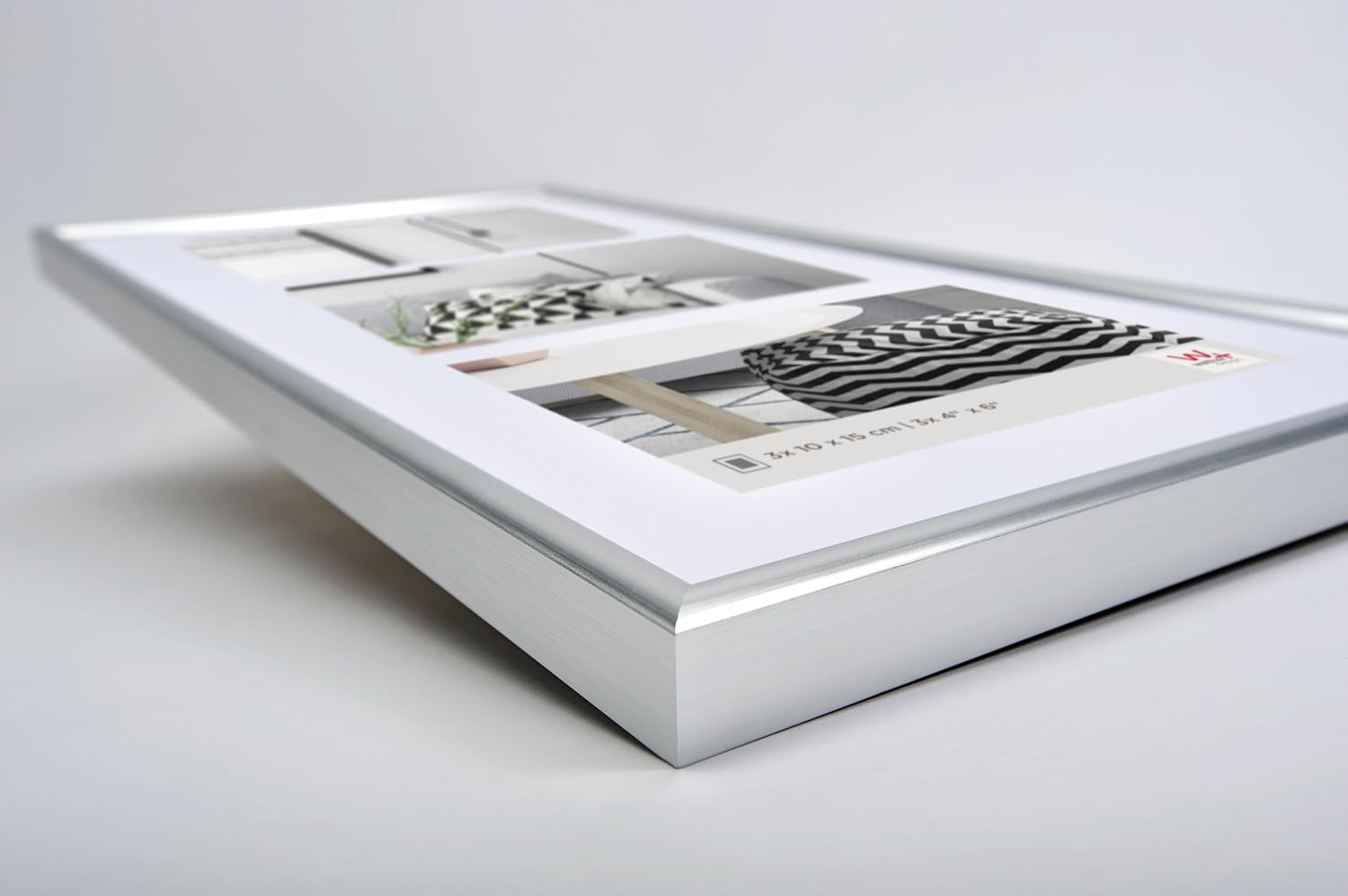 Thumbnail 2 de walther design Galerie-Kunststoffrahmen KS515H Silber mit Passepartout für 5 Fotos (10 x 15 cm)