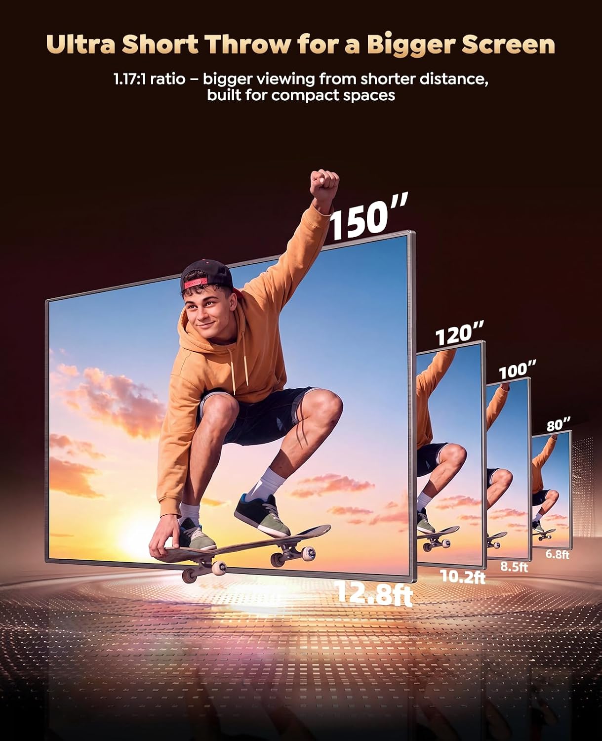 Thumbnail 6 de Smart 4K Projector with Google TV Built-in and 360° Stand