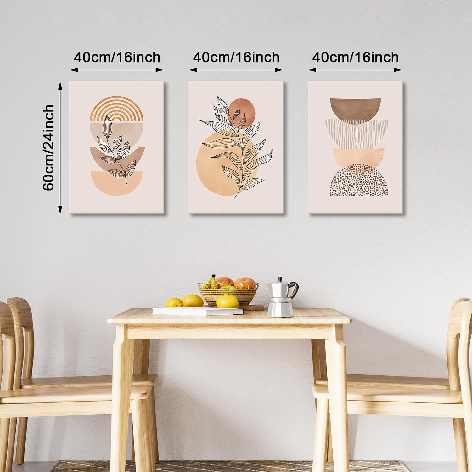 Detalle 2 de FajerminArt 3Pcs Framed Orange Canvas Wall Art 🎨