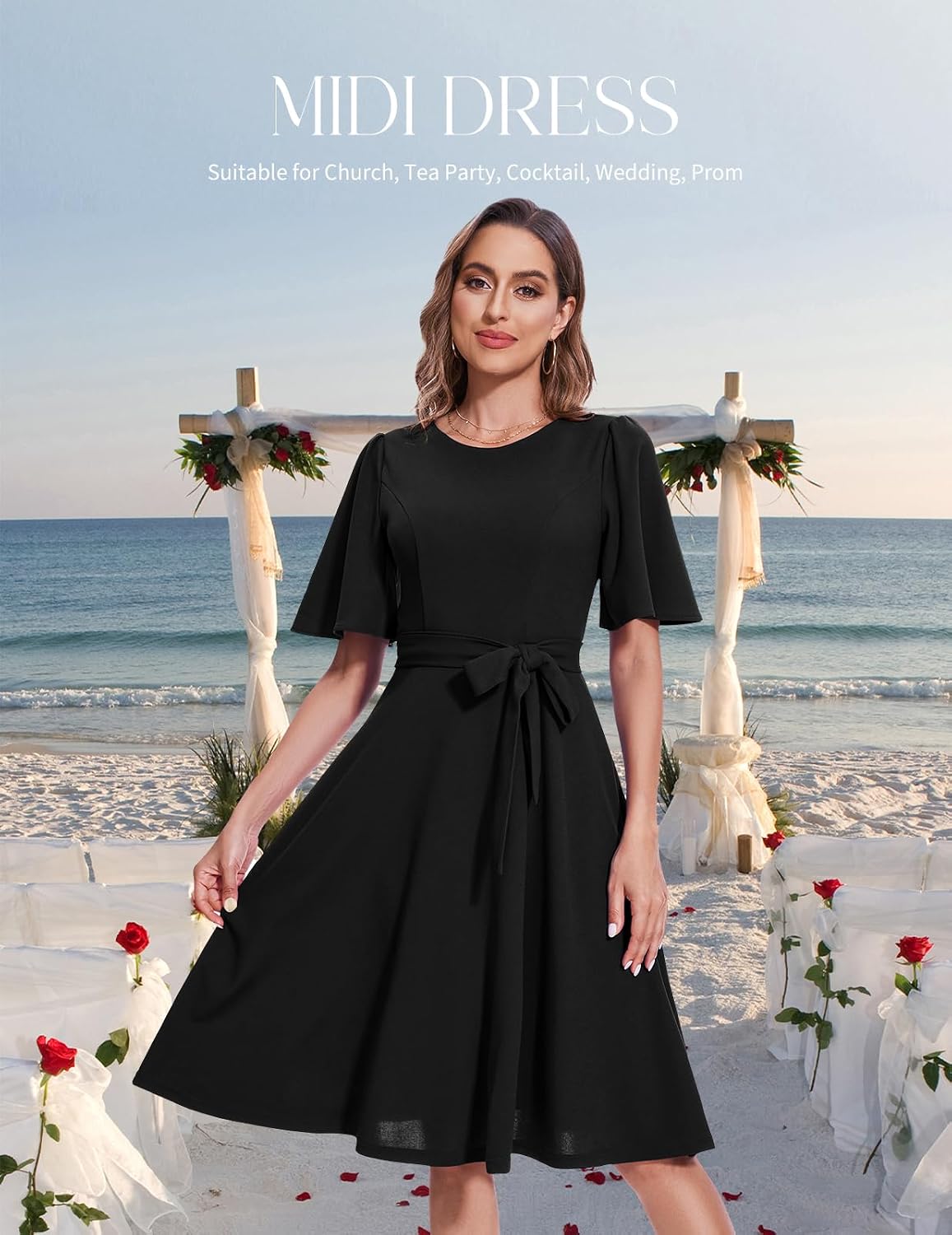 Thumbnail 3 de Bbonlinedress Cocktailkleid Damen Midi Festlich