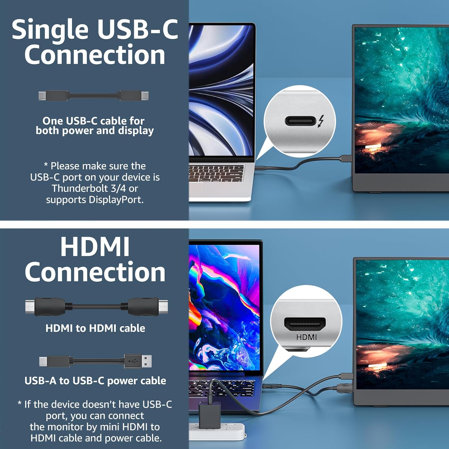 Detalle de cocopar Portable Monitor 15.6" FHD 1080p – a practical 2nd screen for laptops