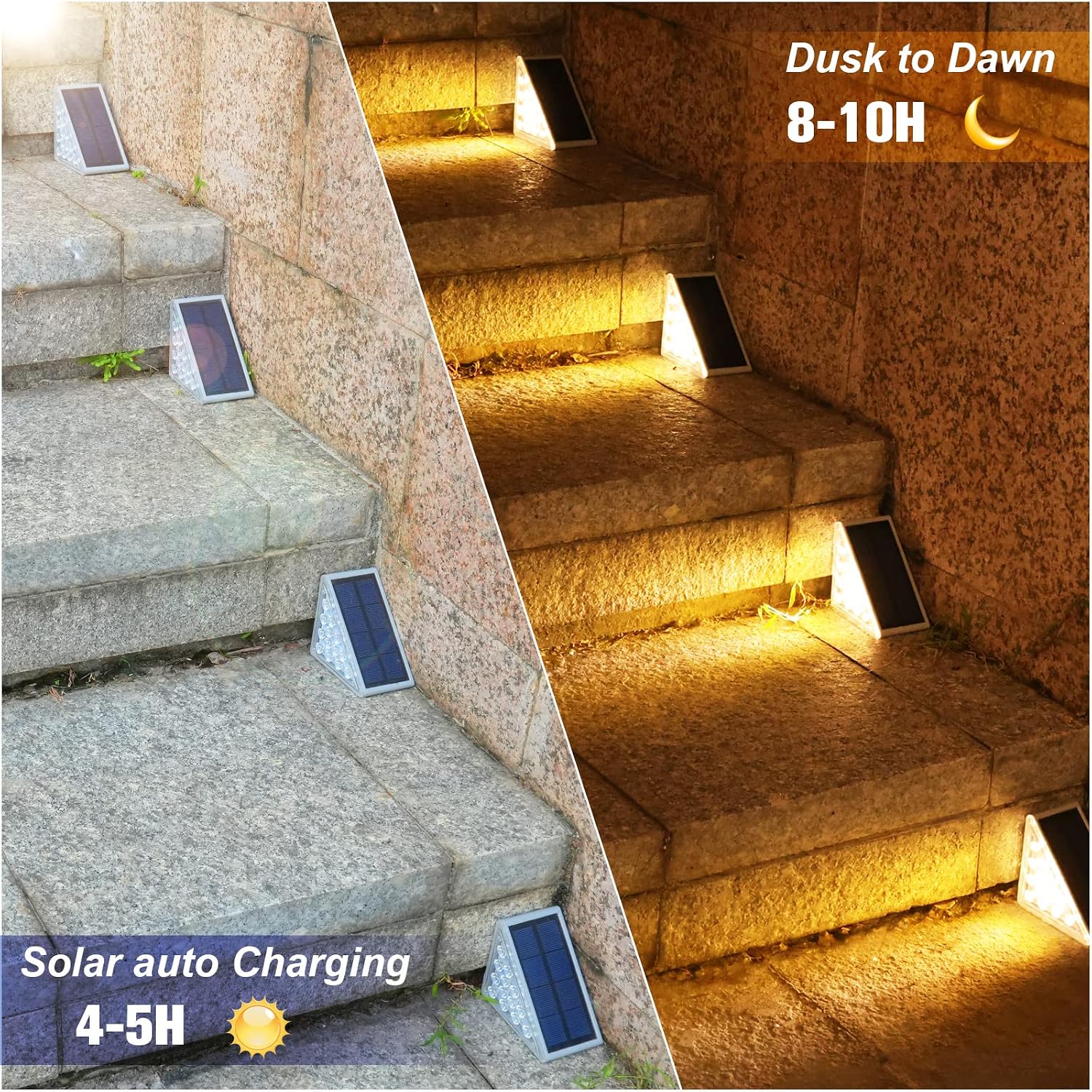 Detalle de VOLISUN 21131ZM Solar Stair Lights, 6-Pack, 3000K Warm White, IP67