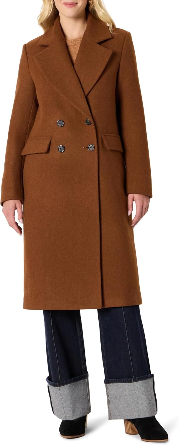 Detalle de Amazon Essentials Women's Wool-Blend Longline Coat