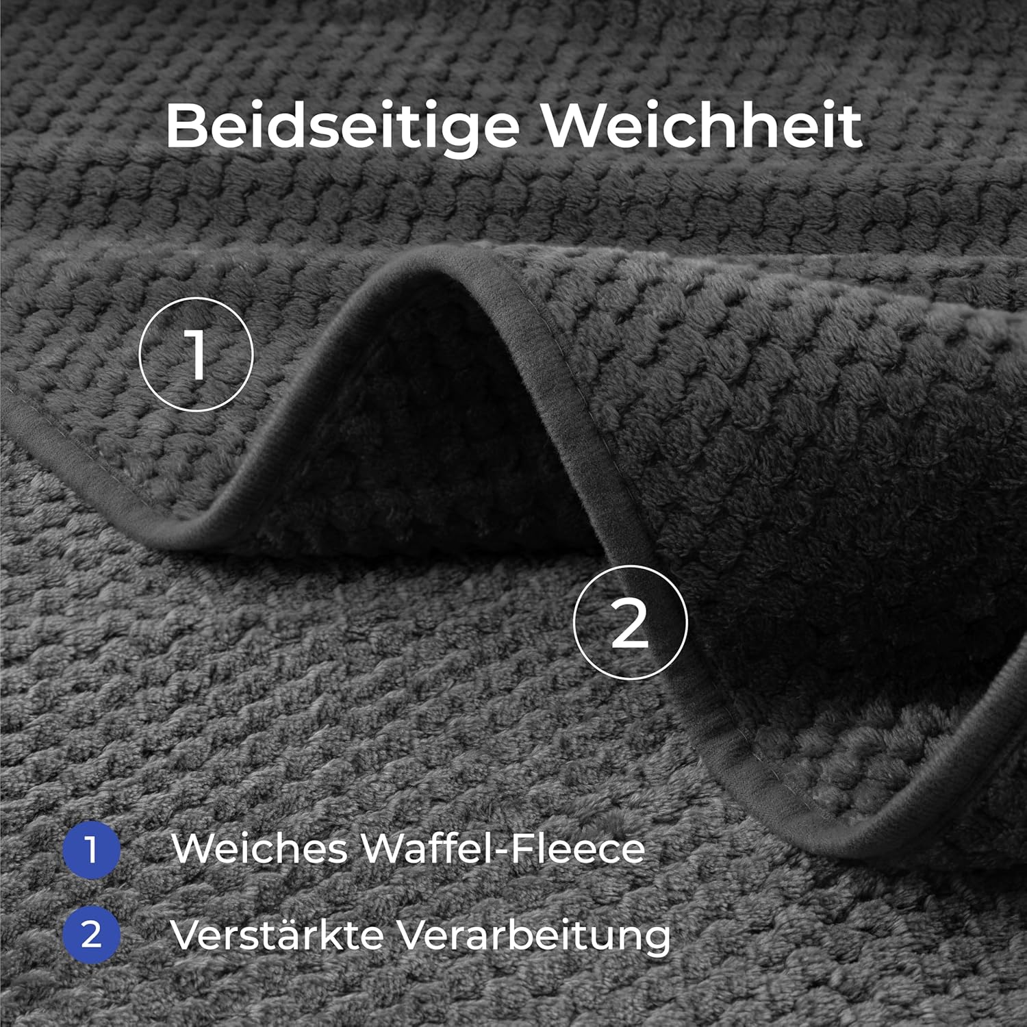 Thumbnail 2 de Dreamzie wasserdichte Hundedecke für Bett, Auto & Outdoor 100x120 cm – reversibel, maschinenwaschbar (dunkelgrau)