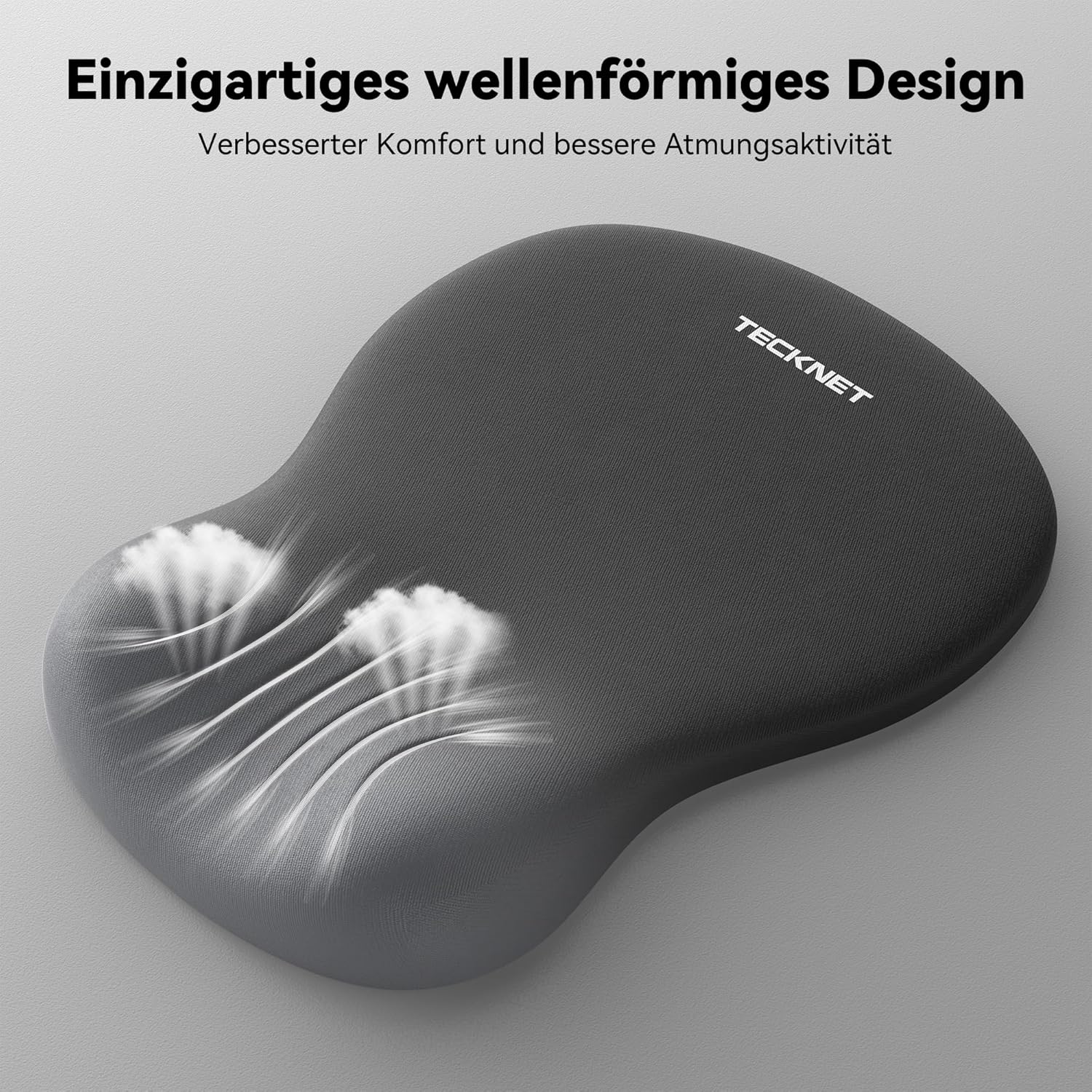 Thumbnail 5 de TECKNET ergonomisches Mauspad mit Handauflage und Memory-Schaum – rutschfeste PU-Basis (Gaming & Büro)
